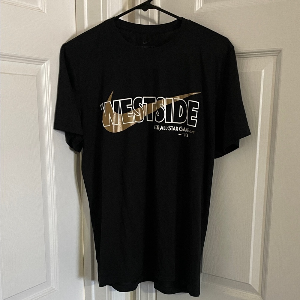 Nike Men's Black and Gold Westside Tee